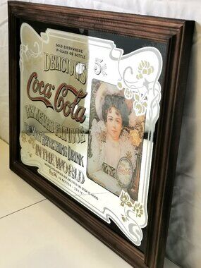 Circa 1970s Coca-Cola Advertising Mirror by Stamford Art Mfg – 24.75" x 18.75"